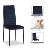4pcs High Back Black Velvet Dining Chairs Padded Seat Dining Room Kitchen