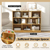 Costway Wood Storage Cube Bookcase 3 Tier 8 Cube Open Shelf Storage Cabinet