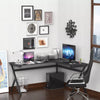 L-Shaped Corner Computer Desk Laptop Workstation PC Table Home Office With CPU S