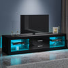 Modern TV Stand High Gloss Doors Entertainment Unit Cabinet With RGB LED Lights