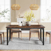 Family Dining Table for 4-6 People, 160cm Industrial Kitchen Table, Brown Hygge