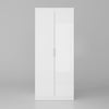 2 Door Wardrobe with Hanging Rail White High Gloss Bedroom Storage Cupboard