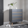 Chest of Drawers 5 Drawer Storage Unit Wooden Modern Bedroom