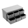Folding Storage Ottoman Box Drawer Footstool Foldable Bench Chair Footrest Linen