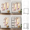 Rolling Double Clothes Rail Hanging Rack Garment DisplayStand Shoe Storage Shelf