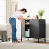 Metal Sideboard Storage Cupboard Cabinets with Adjustable Shelf for Home Office