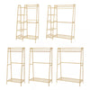 Bamboo Wooden Clothes Rail Hat Rack Open Wardrobe Garment Hanging Display Stand