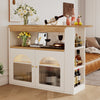 Kitchen Island Storage Cabinet Bar Bistro Table with Extendable Dining Table