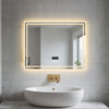LED Bathroom Mirror With Lights Demister With/no Bluetooth/Shaver Socket/Clock