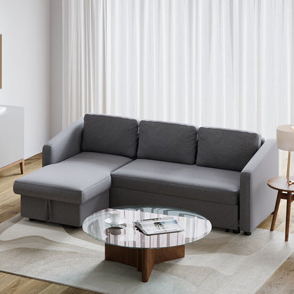 3 Seater Sofa Bed Left/Right L-Shaped Ottoman Corner Sofa Pull-Out Sleeper Bed