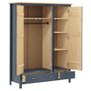 3-Door Wardrobe Hill Grey 127x50x170 cm Solid Pine Wood