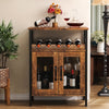 Retro Storage Cabinet Sideboard and Buffet Table with Wine Holder Cupboard
