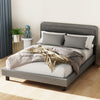 Double Size Upholstered Bed Frame w/ Sheep Plush Headboard，Wooden Slats Aytekbiy