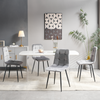Dining Chairs Set of 4 Velvet Soft Padded Metal Legs Grey Kicthen Home Chair
