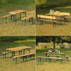 Folding Wooden Beer Table and Bench Set Garden Outdoor Bistro Bench Desk Chairs