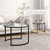 2 Pair Coffee Tables with Tempered Glass Tabletops - Modern Design, Sturdy steel