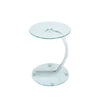 Sofa Bed Side End Table Small Coffee Tea Tables Lamp Stand Chrome Legs Glass Top