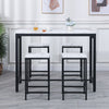 5Pcs White Marble Bar Table & 4 Stools Breakfast Kitchen Dining Set Bar Bistro