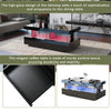 Coffee Table with Storage High Gloss LED Modern Wooden Rectangle Tea Table Black