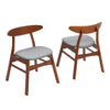2PCS Dining Chairs Fabric Upholstered Kitchen Seat Side Chairs Solid Wood Frame