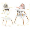 4 in 1 Baby High Chair Infant Child Feeding Seat Highchair Food Tray Safety Belt