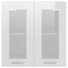 Hanging Glass Cabinet High Gloss White 60x31x60 cm Engineered Wood