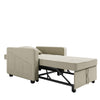 Folding Sofa Bed Fabric Cream Sleeper Pull Out Convertible Arm Chair Adjustable