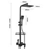 Bathroom Thermostatic Mixer Shower Set Square Black Twin Head Exposed Valve