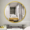 Large Round Wall Mounted Mirror Bathroom Bedroom Makeup Mirror Gold Metal Frame