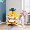 3-Tier Pineapple Kids Toy Shelf 360° Rotating Storage Organizer Collection Rack