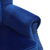 Upholstered Retro Velvet Wing Back Chair Chesterfield Queen Anne Sofa Rivets Arm