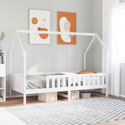 ' House Bed Frame White 80x200 Solid Wood Pine W3R6