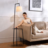 Chic Corner LED Floor Standing Lamp Bookshelf Home Office Light W/Coffee Table