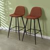 2 Pcs Breakfast Bar Stools Faux Leather Pub Chairs High Legs Padded Dining Room