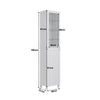 8 Tiers Tall 190cm Storage Cabinet Freestanding Storage Organizer w/ Glass Door