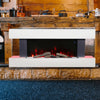 Electric Fire LED Fireplace Standing/Wall Mount White Suite MDF Surround Heater