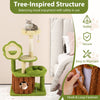 Indoor Pet Jungle Activity Center Playhouse Cute Cat Tree-Green