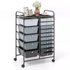15 Drawers Storage Trolley Mobile Rolling Utility Cart Home Office Organizer