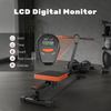 Folding Rowing Machine with LCD Monitor, Hydraulic Rower Machine with 12 Resi...