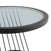 Round Glass Top End Table Living Bedroom Bed Side Sofa Coffee Table Metal Chrome