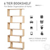 White Wooden S Shape Storage Display 6 Shelves Room Divider Unit Chest Bookshelf