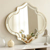 Irregular Wall Mirror Asymmetrical Bathroom Vanity Mirror w/ Double Gold Rim Dec