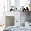 White Large Dressing Table LED Bulbs Mirror Drawers Stool Storage Makeup Desk