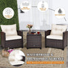 Wicker Bistro Conversation Set 3 Piece Patio Furniture Set-White