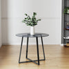 Modern Clear/Black Glass Round Dining Table With Metal Legs Kitchen Furniture