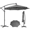 3M Garden Cantilever Parasol w/ LED Lights Outdoor Banana Hanging Tilt Crank