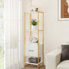 Shelving Storage Organizer Living Room 5-Tier Bookshelf w/Shelves-White
