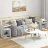 S-Shaped Side Table Modern Sofa End Table Nightstand with 2 Open Compartments