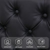 4ft6 Double Gas Lift Ottoman Storage Bed Frame w/ LED Lights Faux Leather Black