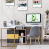 Computer Desk for Two Person 2 in 1 Double Writing Study Workstation 3 Drawers